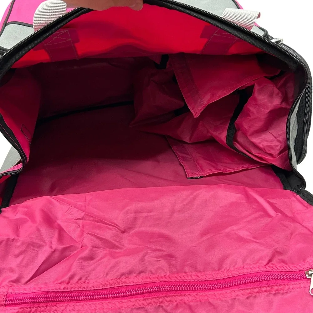 Brubaker Ski Boot‎ Bag Pink Gray Backpack Straps Winter Sports Gear Carrier